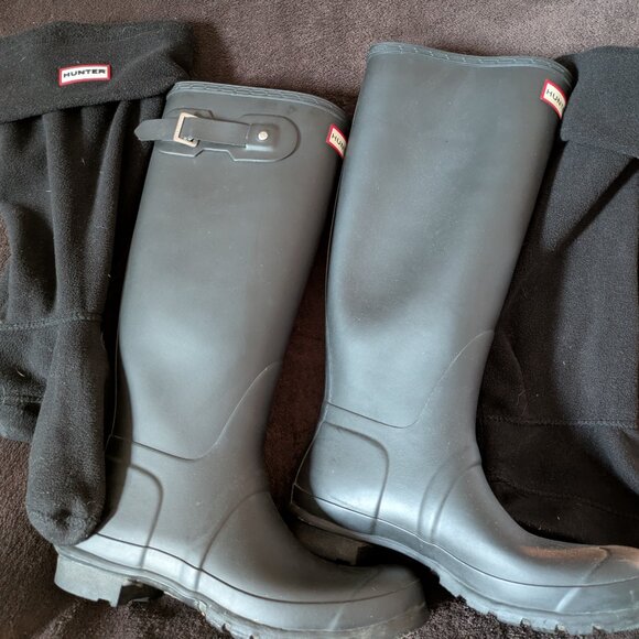 Hunter Original Women's Tall Rain Boots Matte Black Sz 10 - Picture 6 of 6